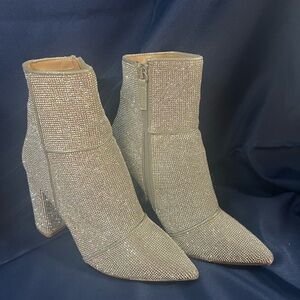 Steve Madden Sparkling Silver Ankle Boots